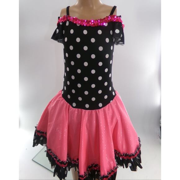 Dance Costume Medium Child Pink Curtain Call E090 Jazz Tap Musical Theater Dress - Picture 1 of 4